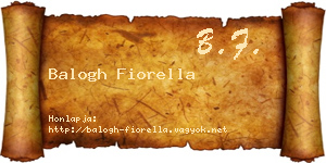 Balogh Fiorella névjegykártya